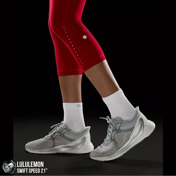 LULULEMON SWIFT SPEED HIGH-RISE 21” CROP DARK RED PETITE WOMEN’S SIZE 8 LEGGINGS - Picture 12 of 16